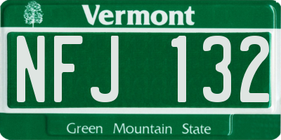 VT license plate NFJ132