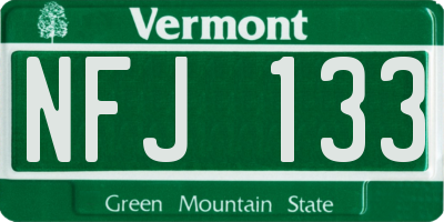 VT license plate NFJ133
