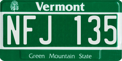 VT license plate NFJ135