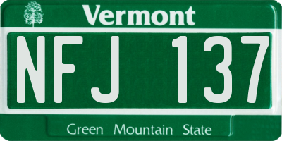 VT license plate NFJ137
