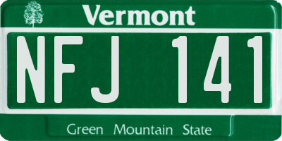 VT license plate NFJ141
