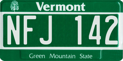 VT license plate NFJ142
