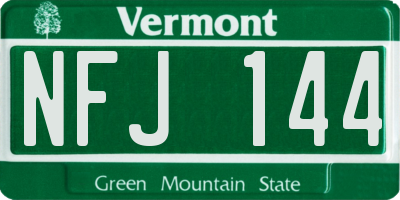 VT license plate NFJ144
