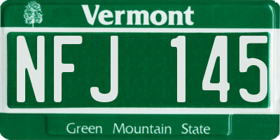 VT license plate NFJ145