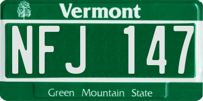 VT license plate NFJ147