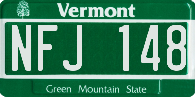 VT license plate NFJ148