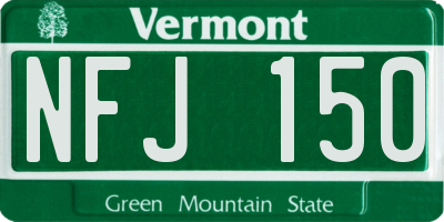 VT license plate NFJ150