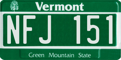 VT license plate NFJ151