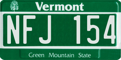 VT license plate NFJ154
