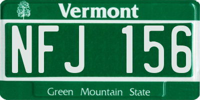 VT license plate NFJ156