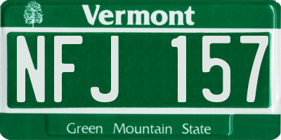 VT license plate NFJ157