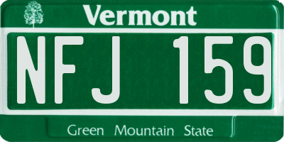 VT license plate NFJ159