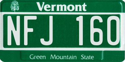 VT license plate NFJ160
