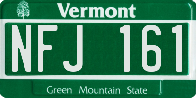 VT license plate NFJ161