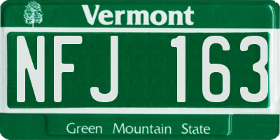 VT license plate NFJ163