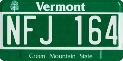 VT license plate NFJ164