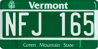VT license plate NFJ165