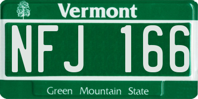 VT license plate NFJ166