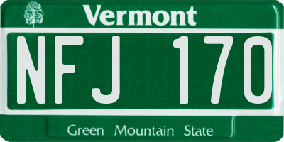 VT license plate NFJ170
