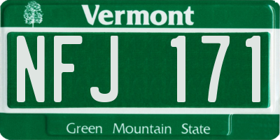 VT license plate NFJ171