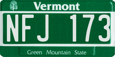 VT license plate NFJ173