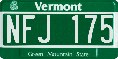 VT license plate NFJ175
