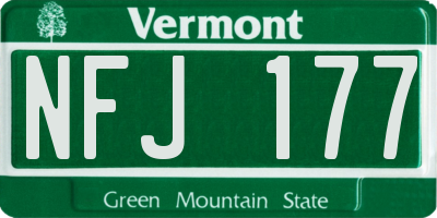 VT license plate NFJ177