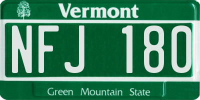 VT license plate NFJ180