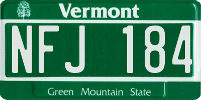 VT license plate NFJ184