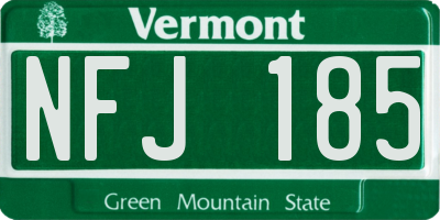 VT license plate NFJ185