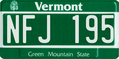 VT license plate NFJ195