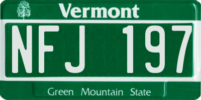 VT license plate NFJ197