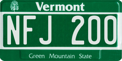 VT license plate NFJ200