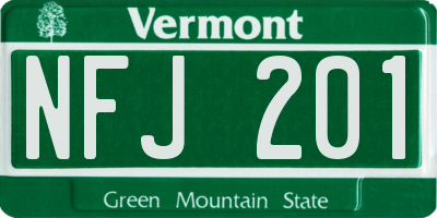 VT license plate NFJ201