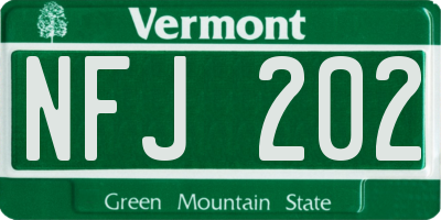 VT license plate NFJ202