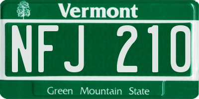 VT license plate NFJ210