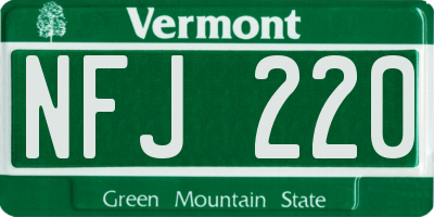 VT license plate NFJ220