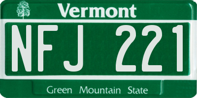 VT license plate NFJ221