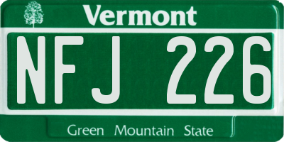VT license plate NFJ226