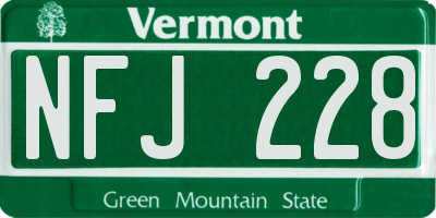 VT license plate NFJ228