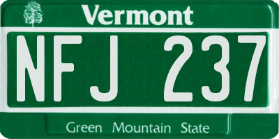 VT license plate NFJ237