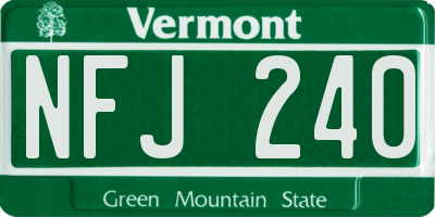 VT license plate NFJ240