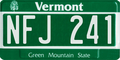 VT license plate NFJ241