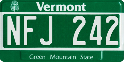 VT license plate NFJ242