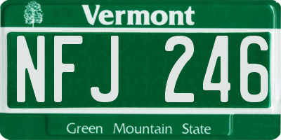 VT license plate NFJ246
