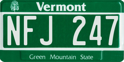 VT license plate NFJ247