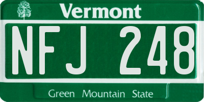 VT license plate NFJ248