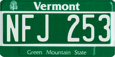 VT license plate NFJ253