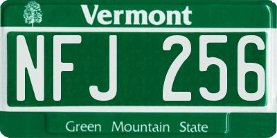 VT license plate NFJ256