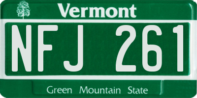 VT license plate NFJ261